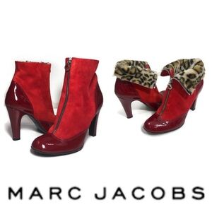 Vintage Marc Jacob’s red patent leather zip up bootie size 9